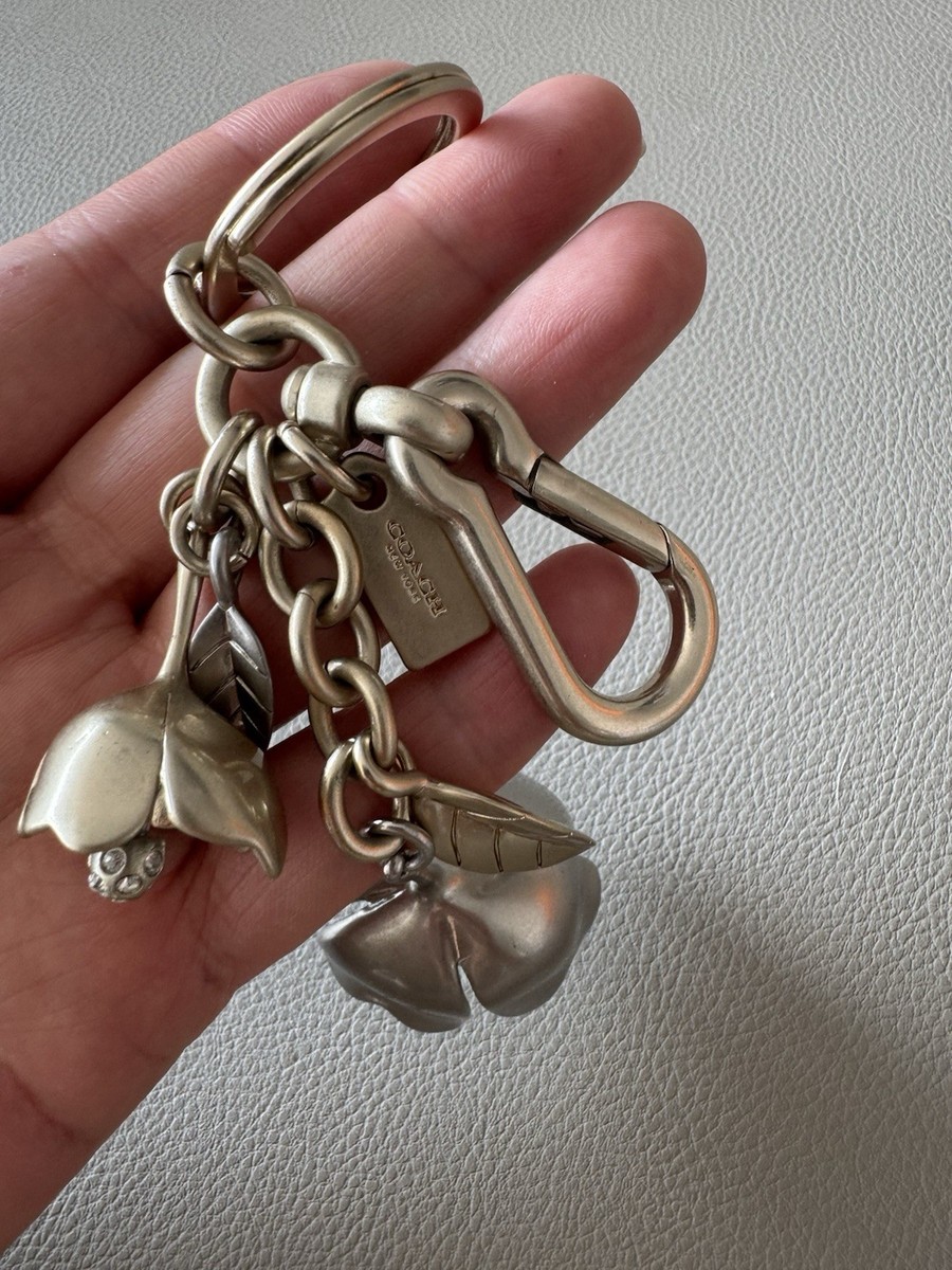 Coach Tea Rose Bag Charm Key Ring Fob | eBay