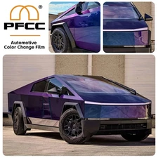 Cybertruck DIY PreCut PPF Paint Protection Film Wrap Color Change Venice Purple