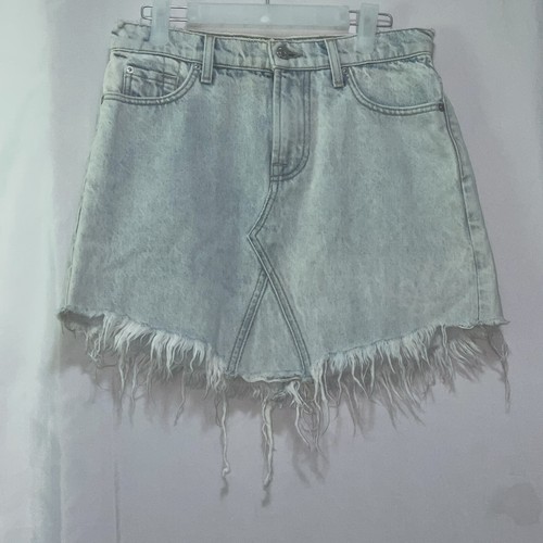 Seven7for all mankind denim skirt acid washed fray hem new nwt read! e1450 - Picture 2 of 6