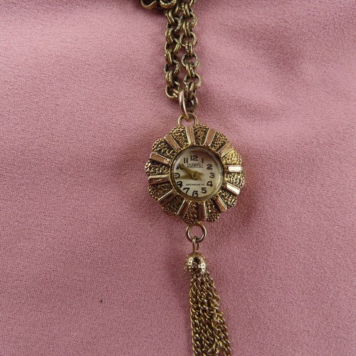 Dunhall Halskette Vintage Schweizer Uhr Anhänger Quaste 24 Zoll Goldkette 892b - Bild 8 von 14