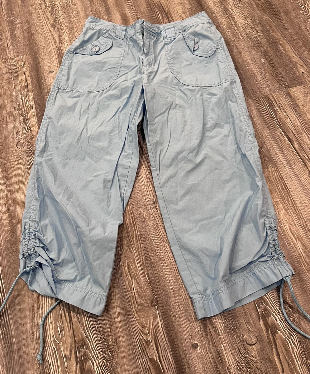 Caribbean Joe Women s Light Blue Lightweight 100 Cotton Cropped