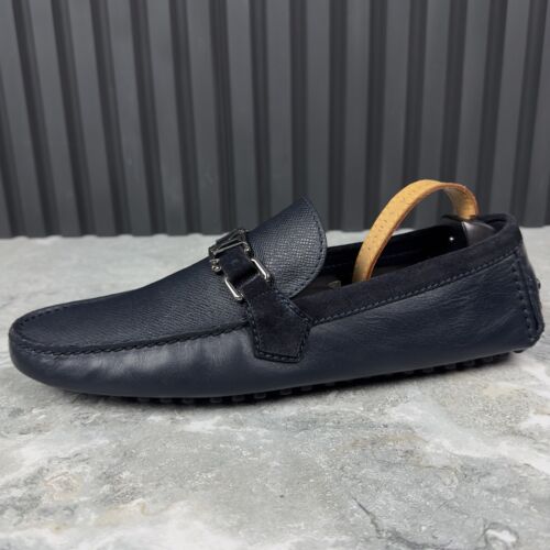 Louis Vuitton Hockenheim mocassino grigio pelle taiga 9,5 LV 10,5 US o 43,5 EUR - Foto 15 di 24