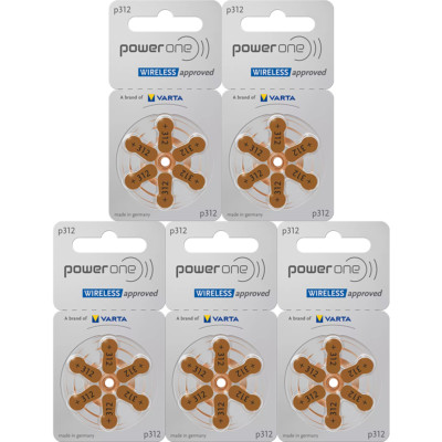 Varta PowerOne P312 PR41 Hörgerätebatterien 6er Blister   5 Packungen