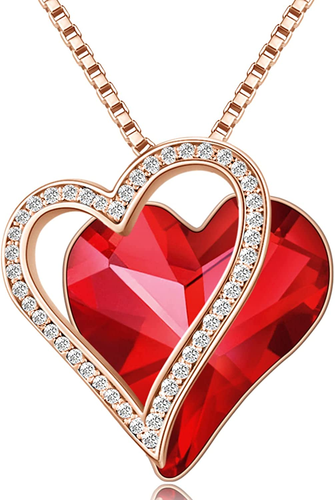 Uloveido Dainty Heart Necklace For Women – Silver Tone With Crystals, Perfect For Valentine's, Birthday & Anniversary Gifts - View #3