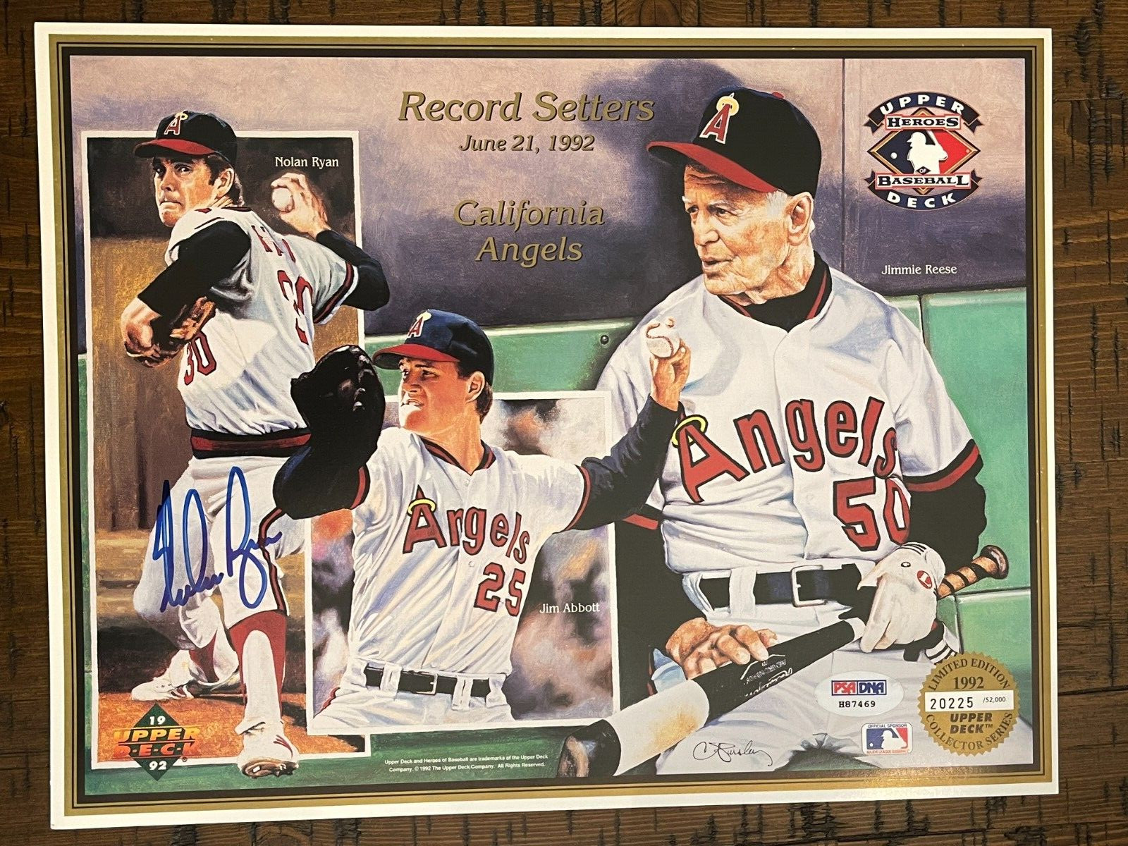 1992 Upper Deck RECORD SETTERS promo Nolan Ryan AUTO autographed signed PSA DNA