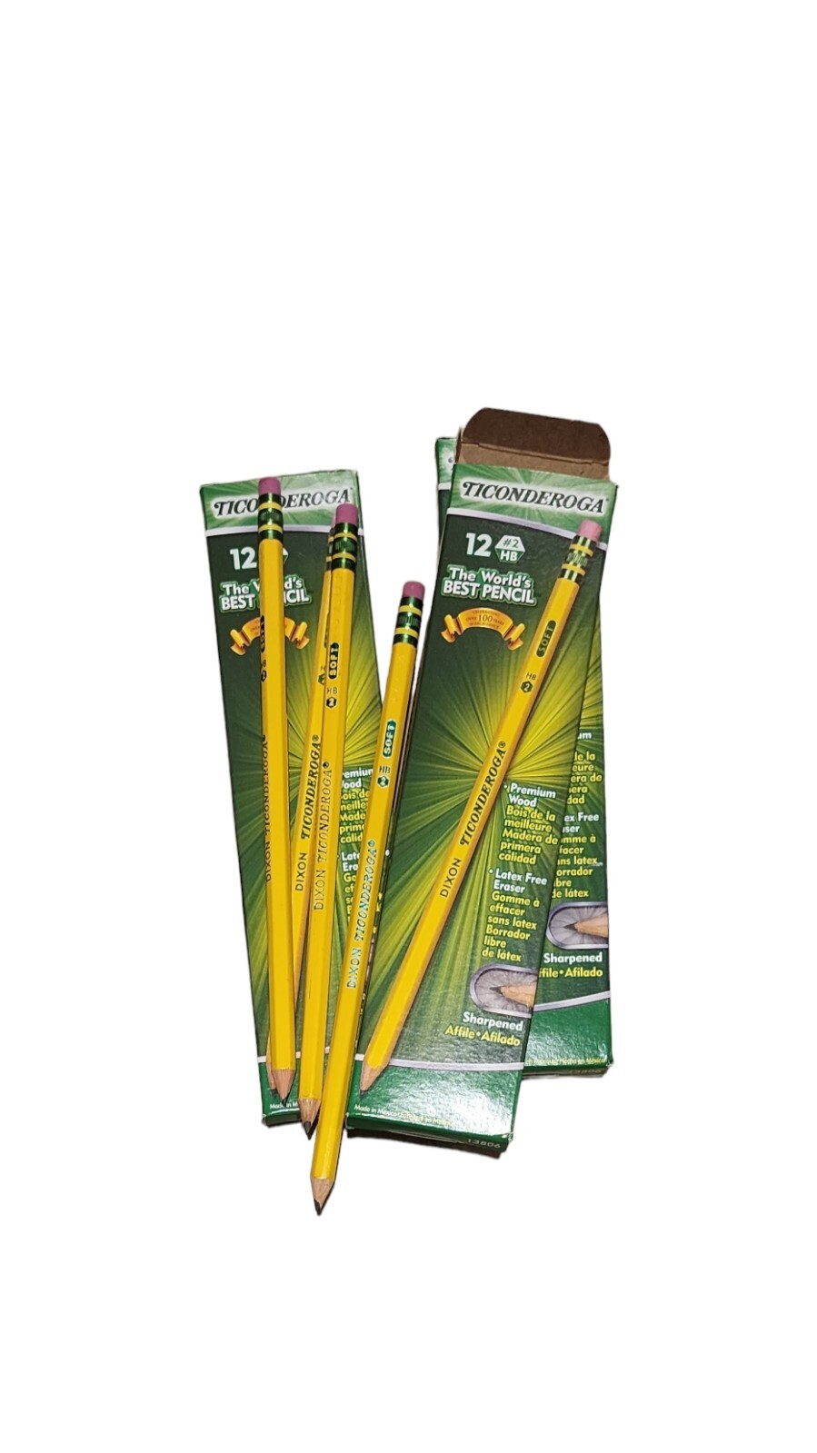Ticonderoga Tri-Write Triangular Pencil, No 2 Tip, Yellow, Pack of 12 13856