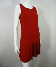 UNIQLO Women's Sleeveless Pleats Crew neckline Dress Size S Small Red 