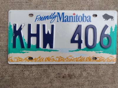 2015's  Canada Manitoba license plate KHW 406