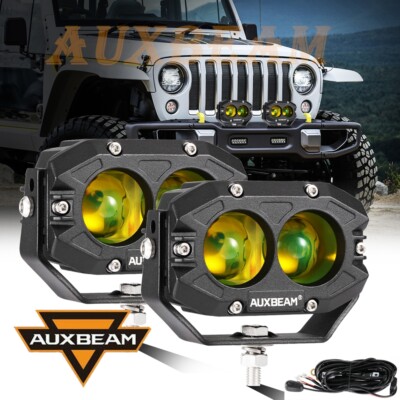 Auxbeam 4'' LED Work Light Bar Spot Pods Offroad Truck Driving Fog Lamp SUV ATV