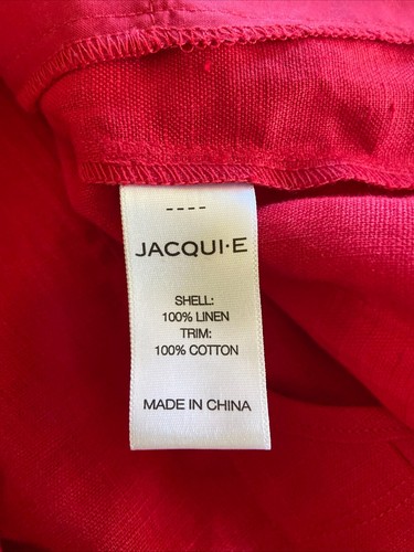 ❤️ Jacqui E size 10 red 3/4 Sleeve Linen Collection Jacket pockets NEW - Picture 9 of 14