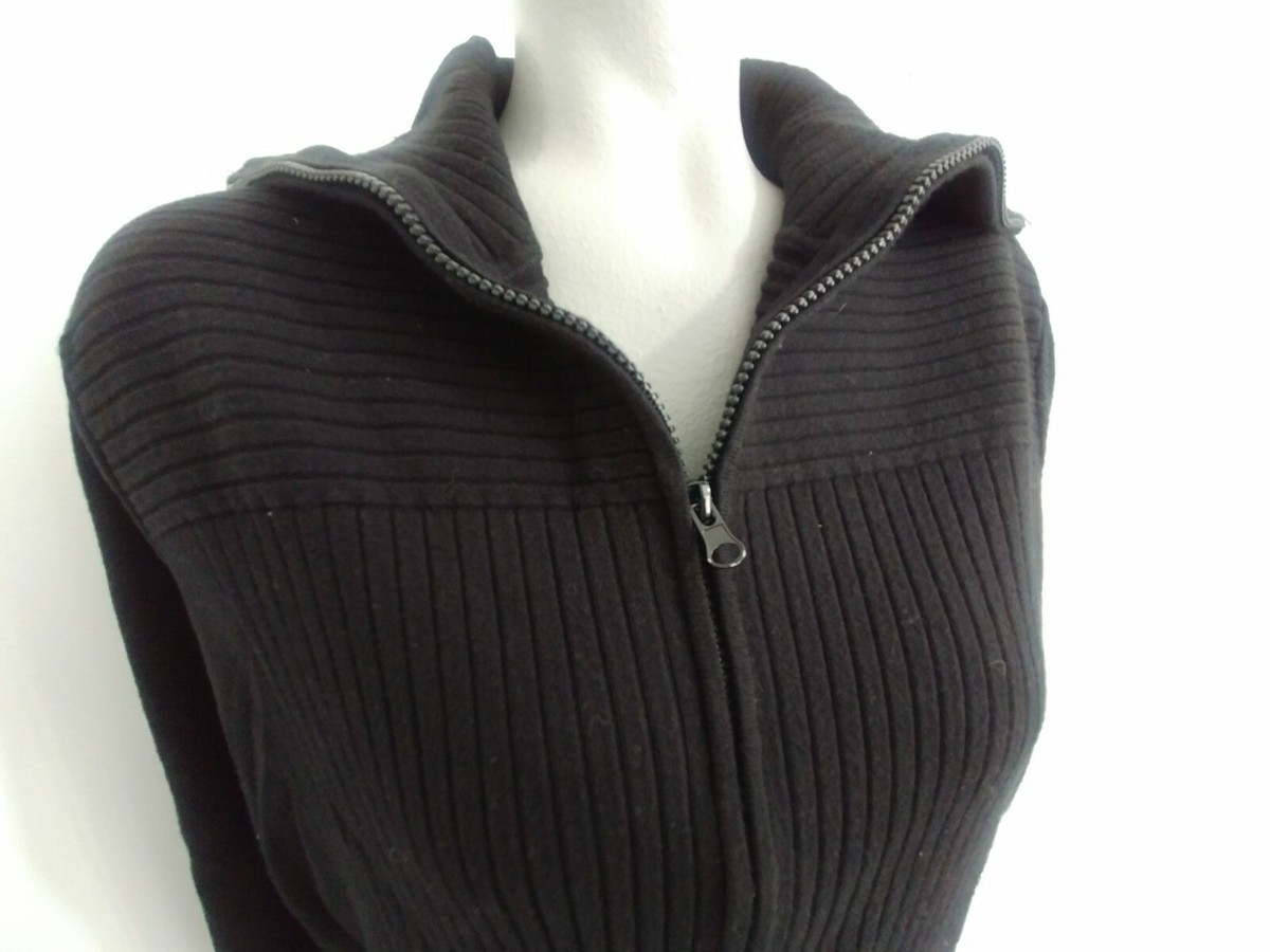Lane Bryant Full Zip Black Cardigan Sweater High Neck Size 18/20