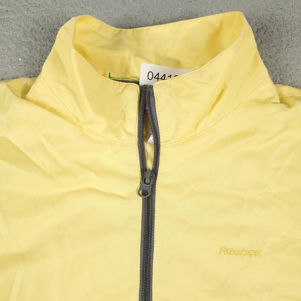 Reebok Jacket Womens Size Medium Yellow Full Zip Up Windbreaker Ladies * - Image 2 of 4