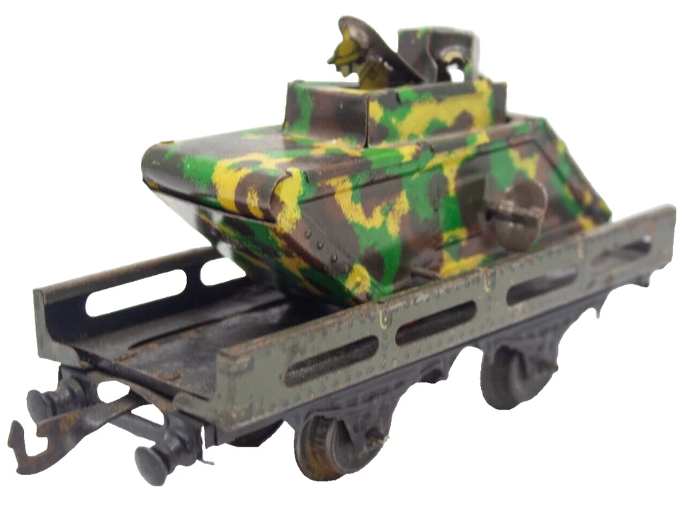 Coche plano Bing vintage de preguerra de 1930 con tanque mecánico Mark V Foto 3 de 4