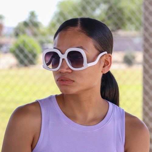 Oversized Oval Sunglasses Butterfly Down Temple Women Swan Arm Sun Glasses - Picture 14 of 40