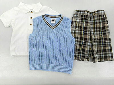 Toddler Boys Good Lad $52 Sweater Vest S.S. Shirt & Shorts 3PC Set Sizes 2T & 3T