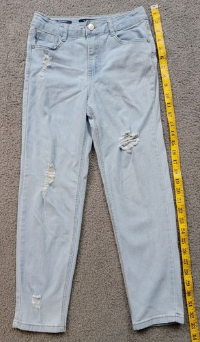 vigoss girls Light Blue Distressed mom jeans Adjustable Waist size 10