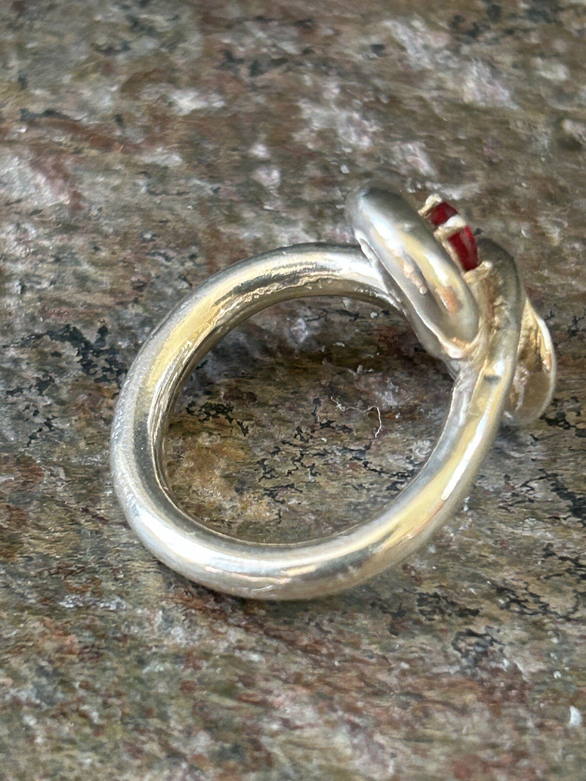 Ruby Infinity Shape Sterling Silver RING Size 4.5… - image 4