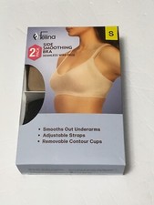 Felina 2 Pack Small Side Smoothing Wire Free Bra - Nude and Black