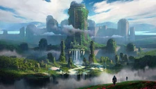 Landscape  futuristic Custom Gaming Mat Desk