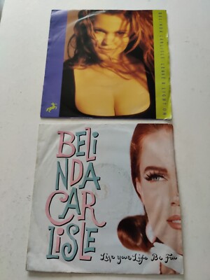 Belinda Carlisle 7'' singles × 2 leave a light on live your life be free