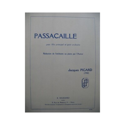 Picard Jacques Passacaille Piano