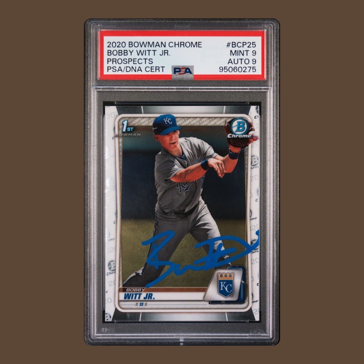 Bobby Witt Jr Rookie Auto 2020 Bowman Chrome 1st Rookie Auto PSA 9 