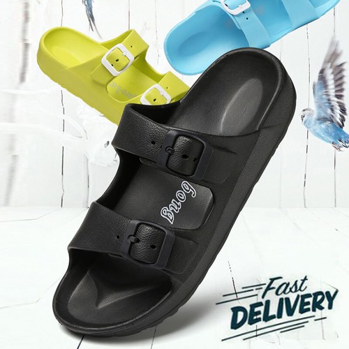 Women's Double Buckle Sandals Adjustable Slide EVA Rubber Strap Waterproof  | eBay