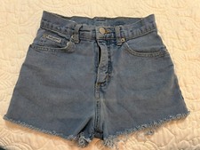 Guess Girl  s Vintage Blue Denim Jean Cut Off Shorts Size 8 100 Cotton