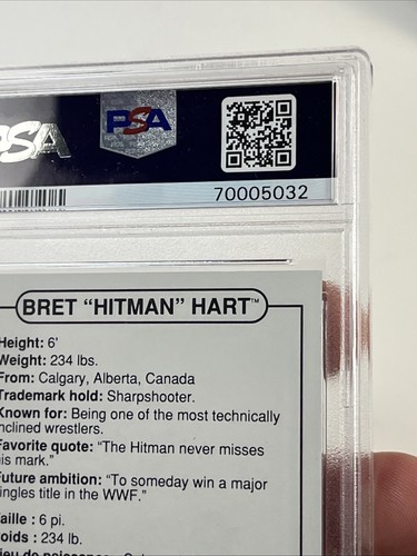 1991 Swanson WWF WWE Bret Hitman Hart PSA 8 NM-MT Graded Card - Picture 11 of 15