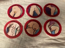 Six (6) Paper Sexy Cal-Exotic Coasters Set X-rated Images