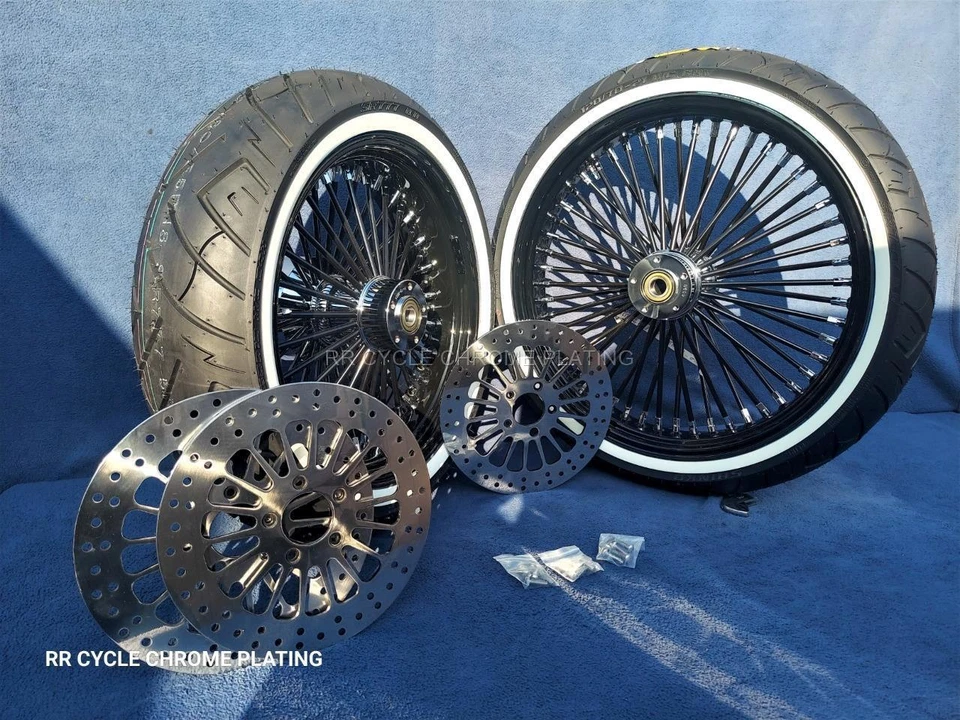 DNA 猛犸 52 黑色辐条轮 2 转子滑轮轮胎 Harley 09-23 Street Glide — 第 3/4 张图片