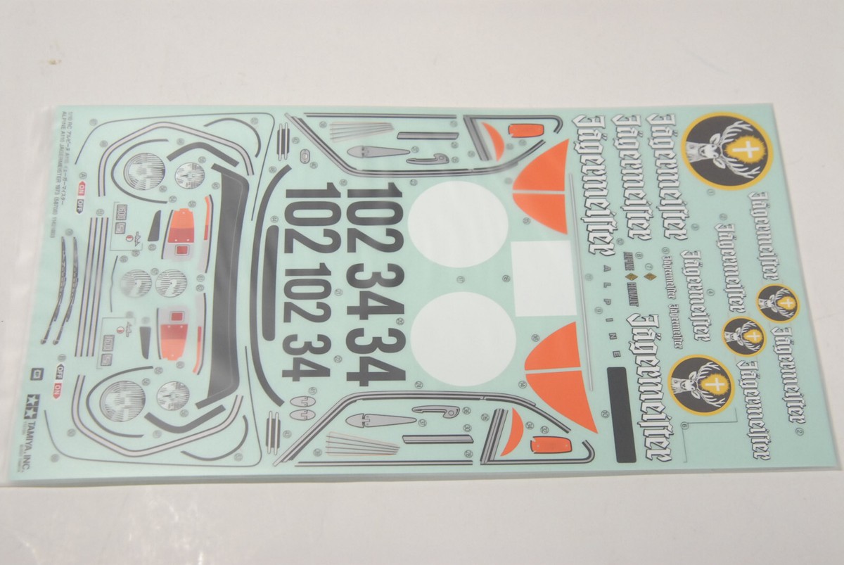TAMIYA 1/10 ALPINE A110 Jägermeister 1973 decals | eBay