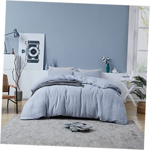 Linen Duvet Cover Quen Linen Comforter Linen Bedding 100% Queen 100% Linen-blue