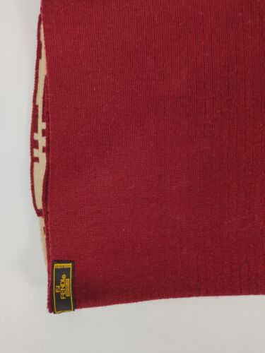 FENDI genuine vintage Maroon wool winter scarf scarves - Picture 5 of 6