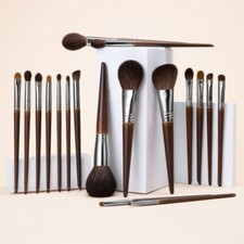 6-24pcs Natural Goat Hair Makeup Brush Set - Professional Blending Smudging Kit
