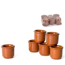 SET DI 6 BICCHIERI IN TERRACOTTA PER AMARO 40 ML CHUPITO CICCHETTO LIMONCELLO