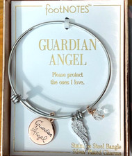 GUARDIAN ANGEL Angel Wing EXPANDABLE Charm BRACELET Footnotes NIB