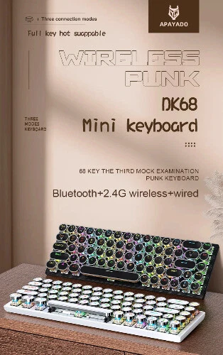 Wireless Mechanical Keyboard with Dynamic RGB Lighting & Tri-Mode Bluetooth