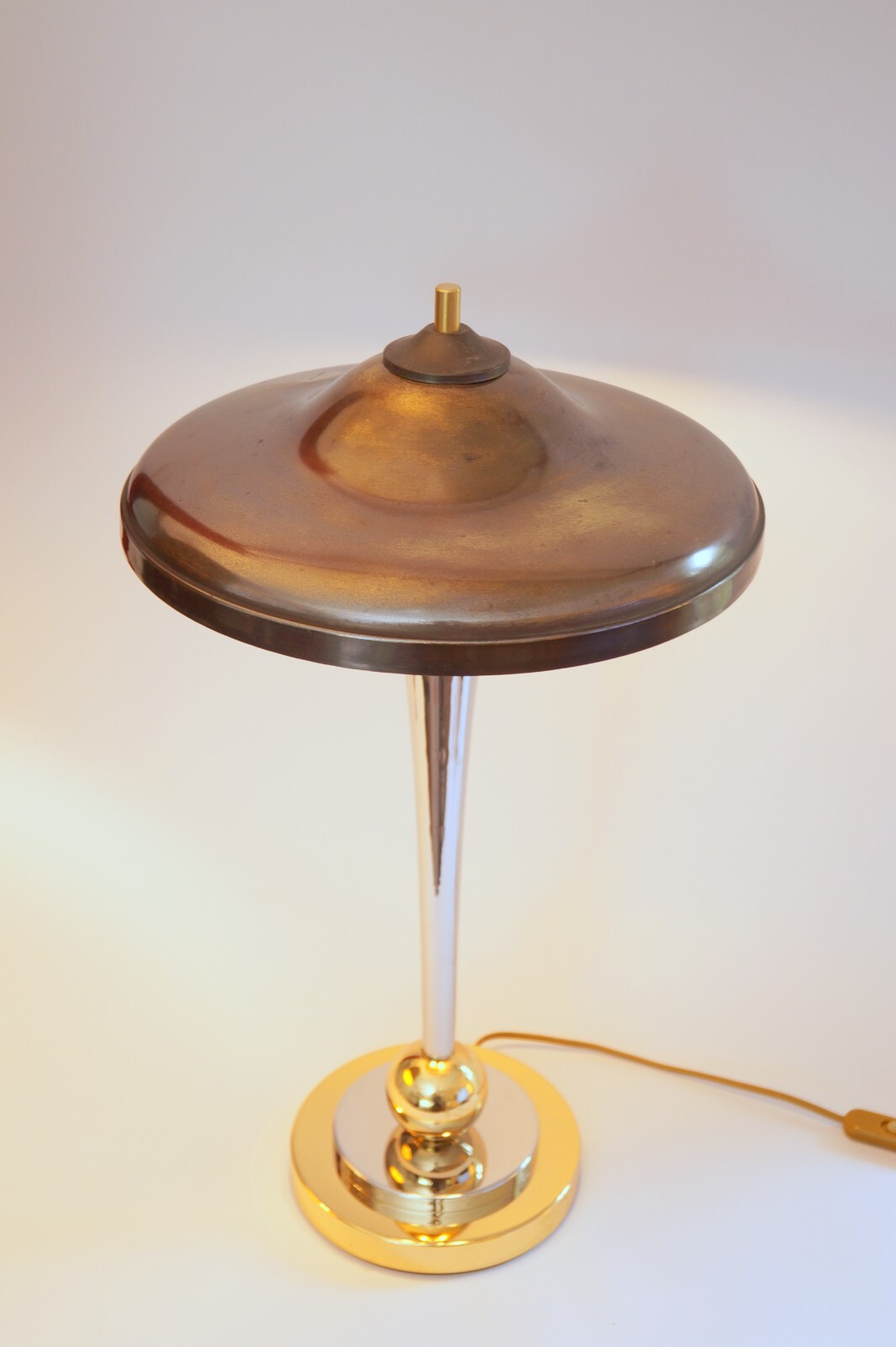 Art Deco Desk Lamp "VANDENBERGH" Unique Design Chrome Brass Lamp