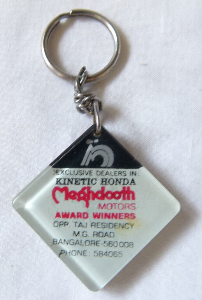 VINTAGE KINETIC HONDA MEGHDOTH MOTORS ACRYLIC KEYRING KEY CHAIN - Main Image