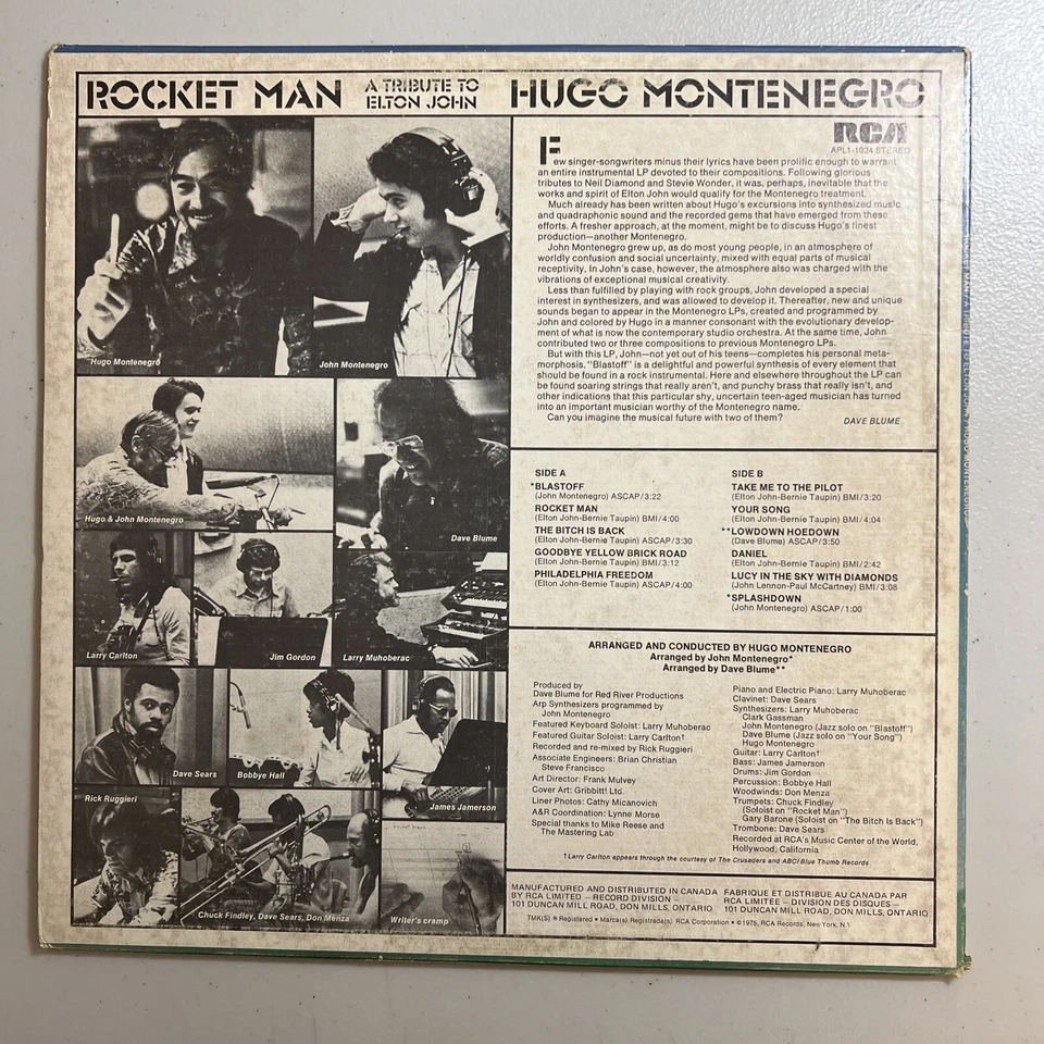 Rocket Man A Tribute to Elton John Hugo Montenegro Larry Carlton VG+/VG Foto 2 de 4