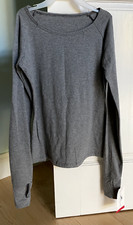 Motionwear Grey Long Sleeve Dance Top Shirt Adult Small 4-6 3522