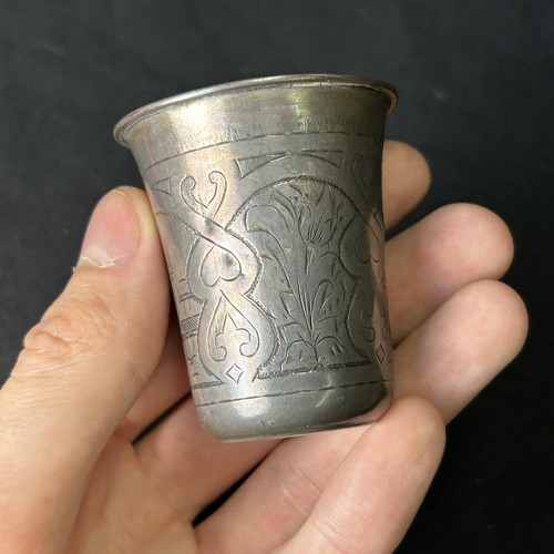 RUSSISCHES Sterlingsilber Schnapsglas Kiew 84 geätzt 1883 antik - Bild 7 von 13
