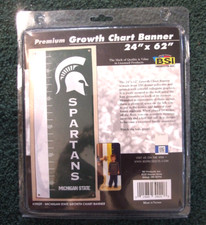24 X 62" NCAA Michigan State University Spartans GROWTH CHART BANNER college NEW