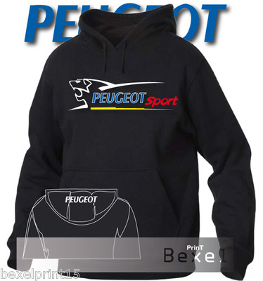 Felpa Hoddie Printed PEUGEOT SPORT 108 208 308 508 Cotone Cappuccio 7  Colori | eBay