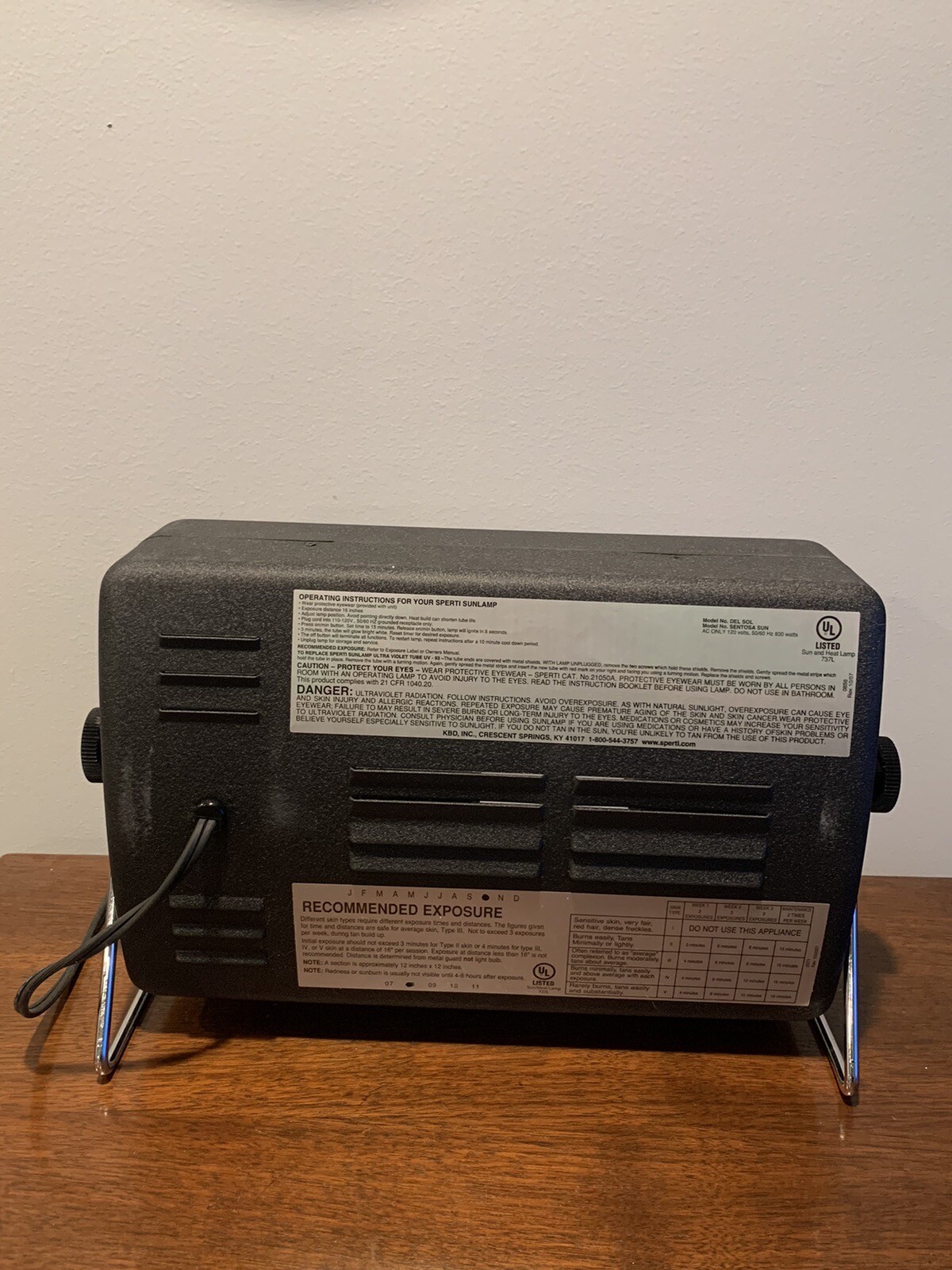 Sperti Del Sol Sentosa Sun Vitamin D/Heat Lamp UV 93 UltraViolet Light