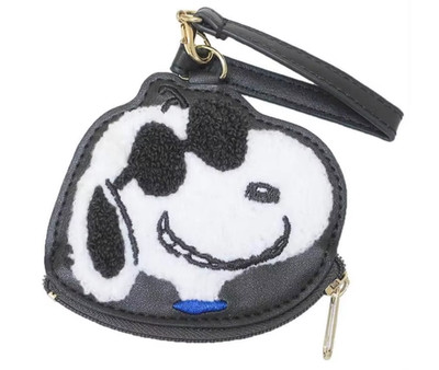  Black Coin Purse Beagle DogPlay Key Fob Keychain Charm Clip Bag Holder Smile