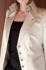 Drykorn Damen Blazer, sehr außergewöhnlich, Military Style, naturweiß, Größe 4 