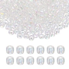 Glass Seed Beads 3mm Loose Beads Iridescent Transparent 2400Pcs