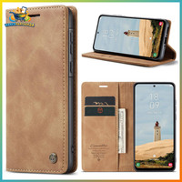 HandyhüLle Premium Leder Flip Case FüR Samsung Galaxy A56 5G, Braun